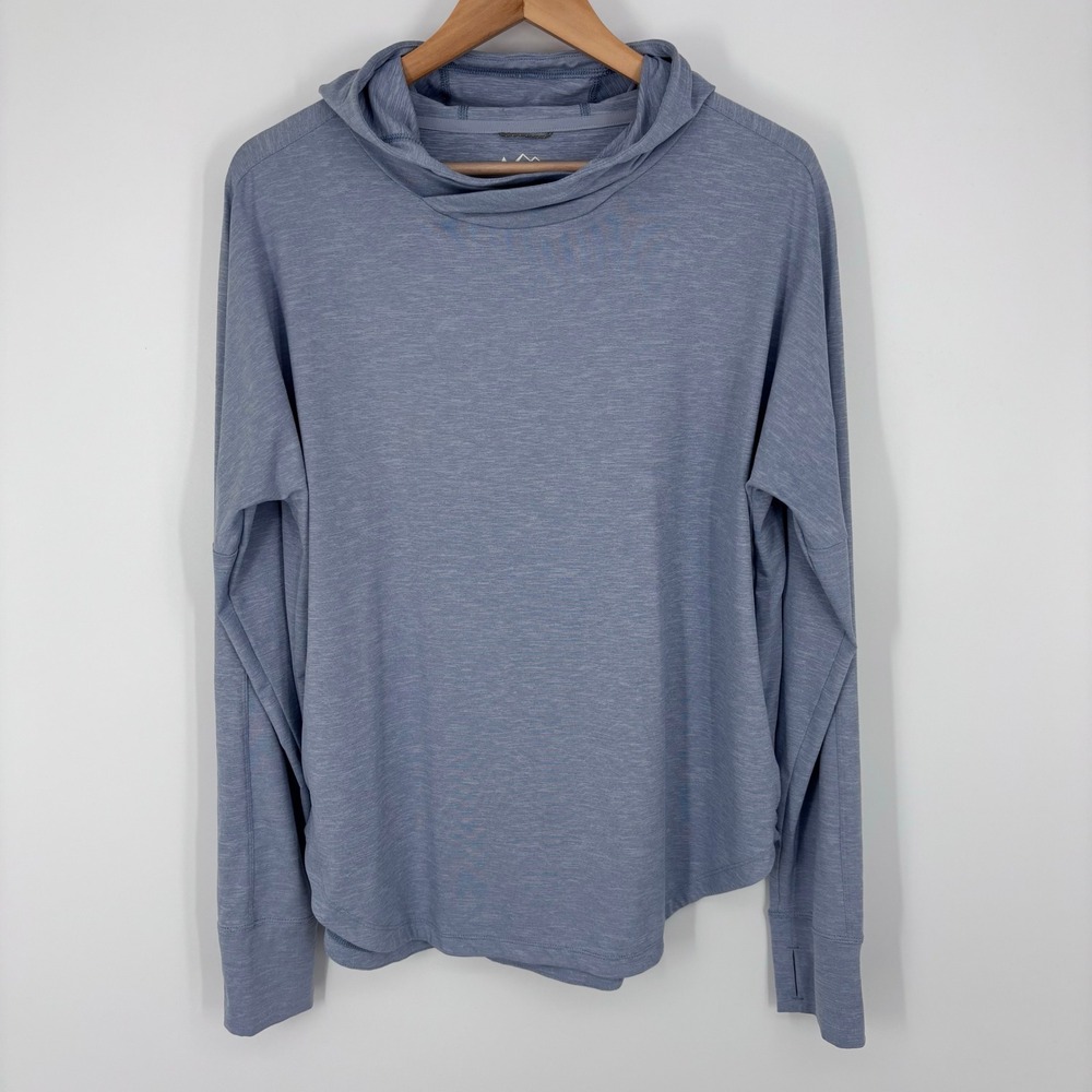 REI Co-op Sahara Shade Hoodie Women XL Blue Long Sleeve Sun Shirt Active Top